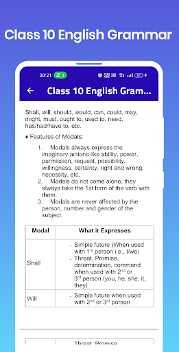 Class 10 English Grammar Notes Screen 2