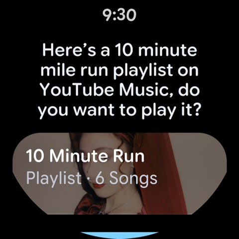 Screenshot of Google Gemini on Wear OS