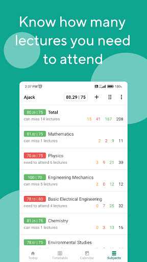 Android application Attendance Manager (students) screenshort