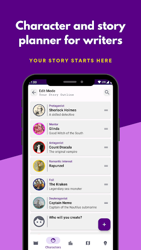 Android application Pluot | story writing planner screenshort