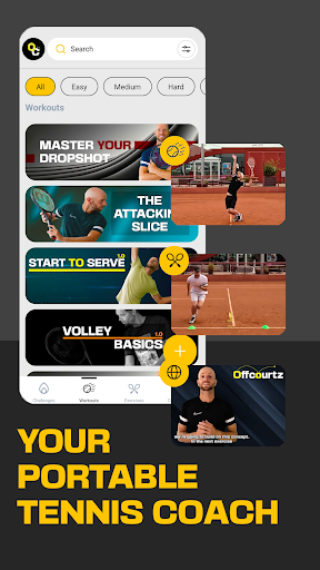 Android application Offcourtz - Tennis Training screenshort