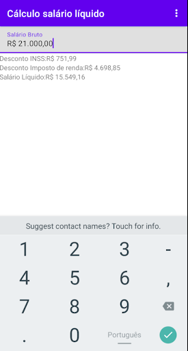 Android application Salário Líquido 2024 screenshort