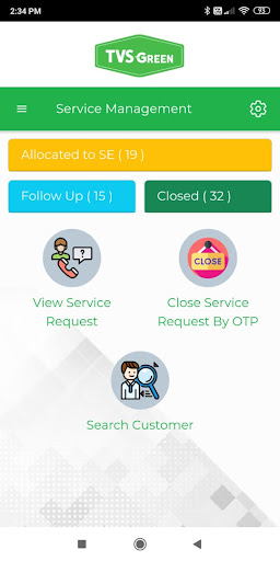Tvs Green Service Management Screen 3