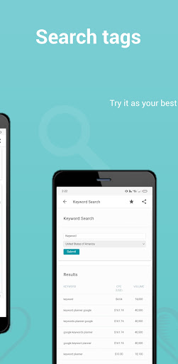 Keyword Planner: TAG, SEO, ASO Screen 3