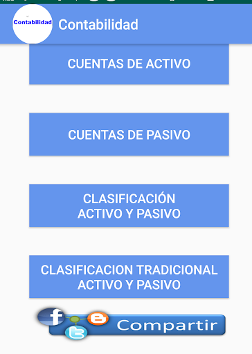 Android application Contabilidad screenshort