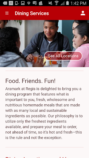 MyRegis, the Regis College app Screen 3