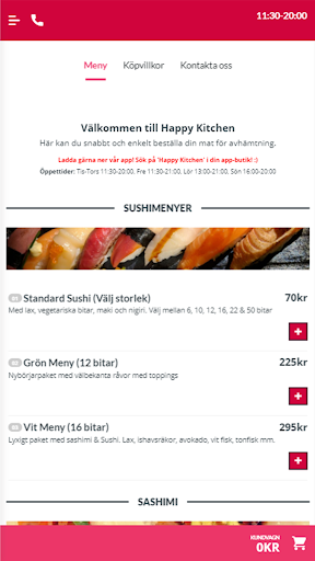 Android application Happy Kitchen Karlstad screenshort
