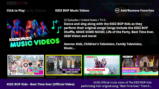 KIDZ BOP+ for Android TV Screen 3
