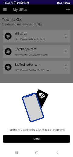 MIB cards – NFC Business Cards Screen 2