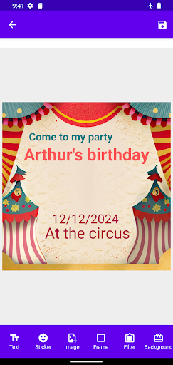 Create custom invitations Screen 3