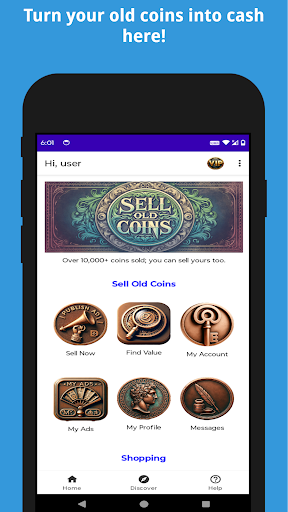 Android application Sell old coins online screenshort