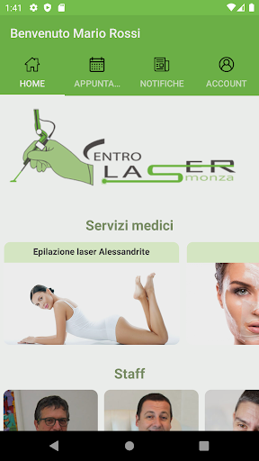 Android application Centro Laser Monza screenshort