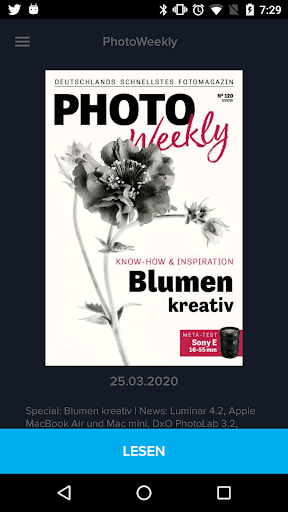 Android application PhotoWeekly screenshort