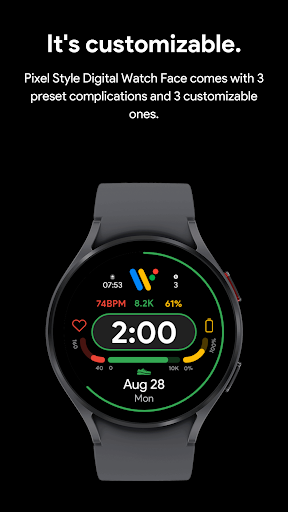 Pixel Style Digital Watch Face Screen 3