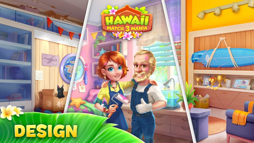 Hawaii Match-3 Mania: Design 1.27.2700 APK + Mod (Unlimited money / Endless) for Android