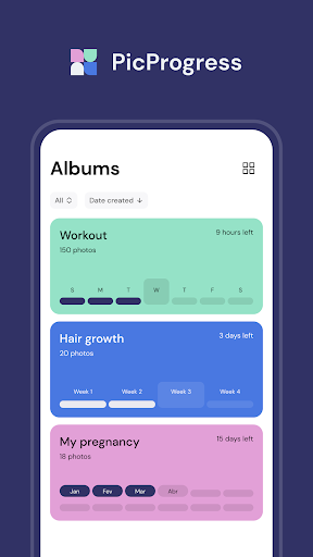 Android application PicProgress: Before and After screenshort
