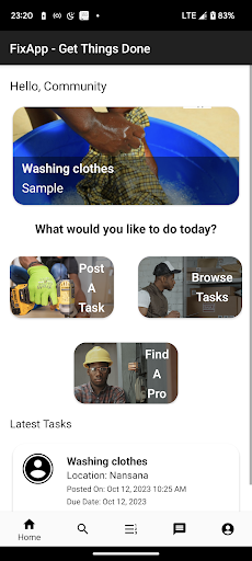 Android application FixApp - Handyman, tasks screenshort