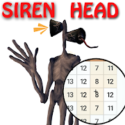  Siren Head Color By Number -  Pixel Art Set 