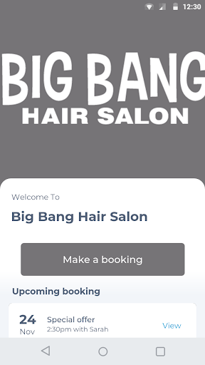 Android application Big Bang Hair Salon screenshort