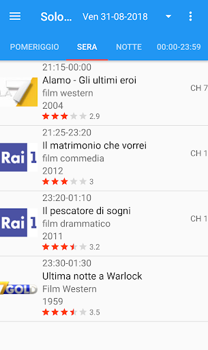 Android application SoloFilm Guida TV screenshort