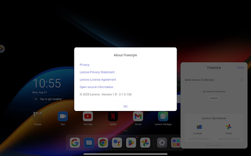 Screenshot of Lenovo Freestyle