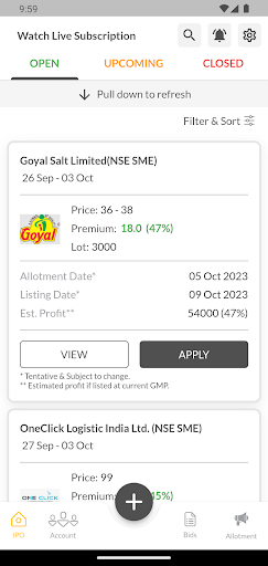 IPO Premium Screen 3