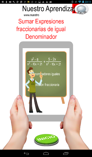 Android application Sumar expresiones fraccionaria screenshort