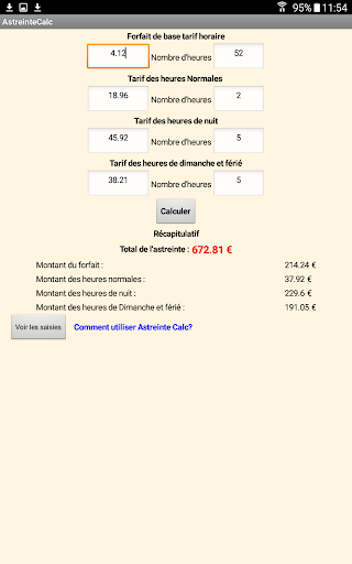 Calculateur dastreinte FPH Screen 3