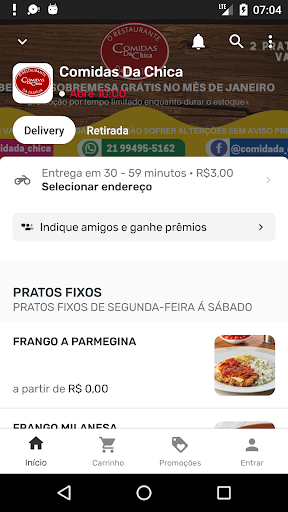 Android application Comidas da Chica Delivery screenshort