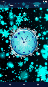 Frozen Winter Analog Clock