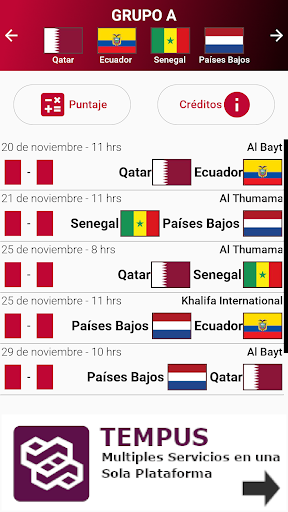 Calendario Mundial Qatar 2022 Screen 2