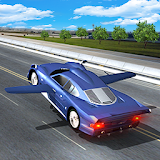 Real Flying car racing simulator 3d game icon