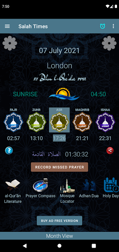 Salah Times: Azan, Qibla, Qura Screen 2