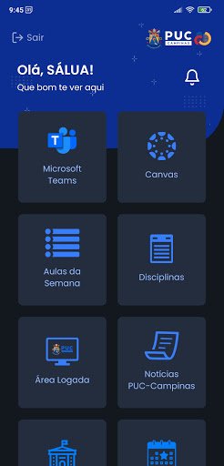 App dos Alunos PUC-Campinas Screen 2