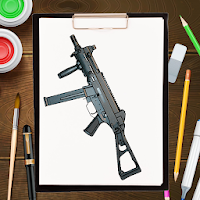 Gun Drawing & Coloring Book