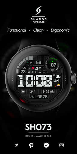 Android application SH073 Watch Face, WearOS watch screenshort