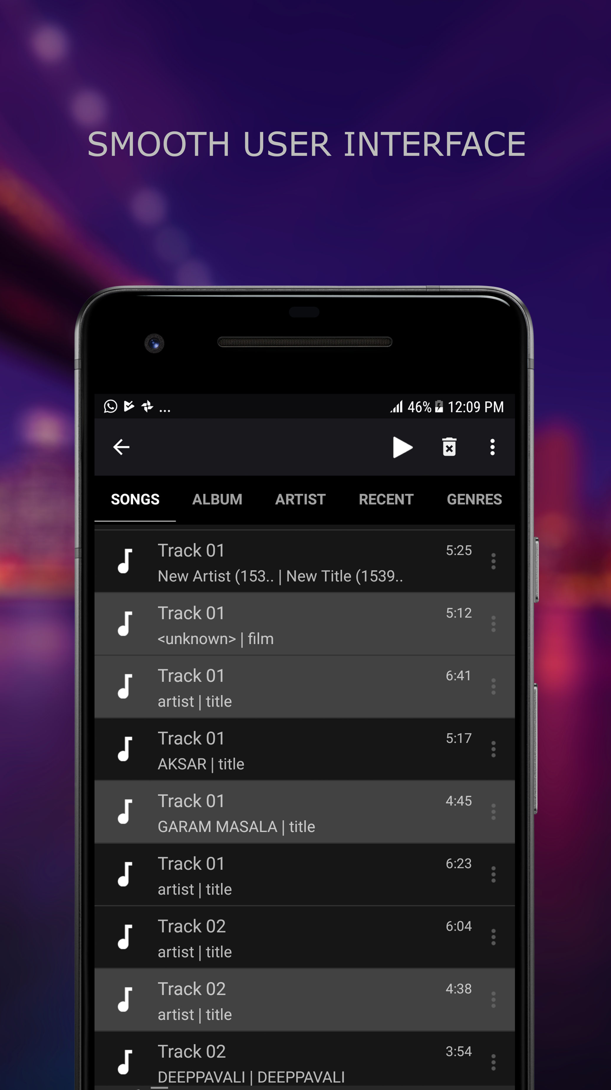 Android application MP3 Player screenshort