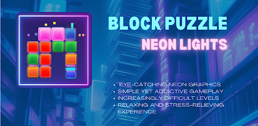 Android application Block Puzzle - Neon Lights screenshort