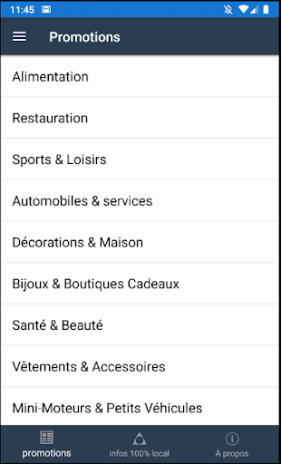 Android application Privilèges Lévis screenshort