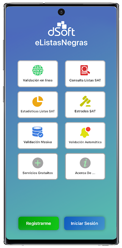 Android application eListasNegras screenshort