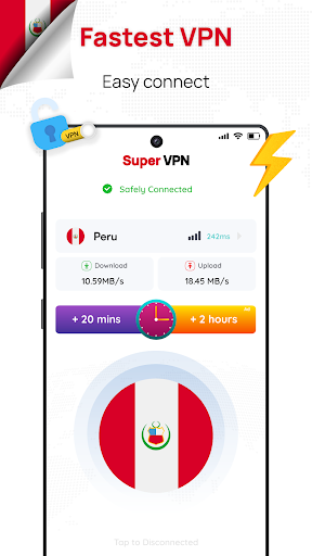 Android application Peru VPN: Get Peru IP screenshort