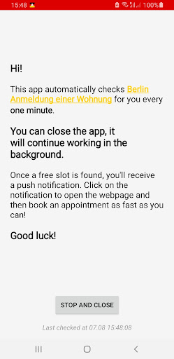Android application Berlin Anmeldung screenshort