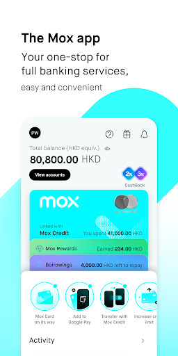 Android application Mox Bank screenshort