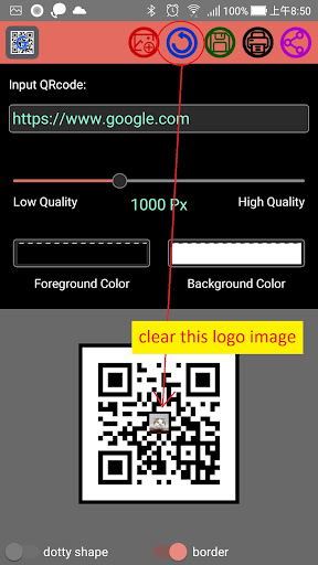 QR code generator Screen 2