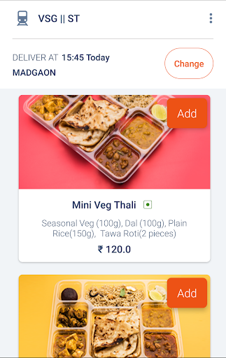 Travelkhana-Train Food Service Screen 3