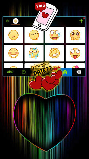 RGB Neon Heart Keyboard Backgr Screen 3