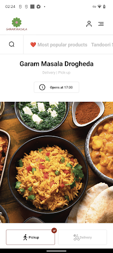 Android application Garam Masala Indian screenshort