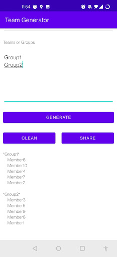 Team Generator Screen 2