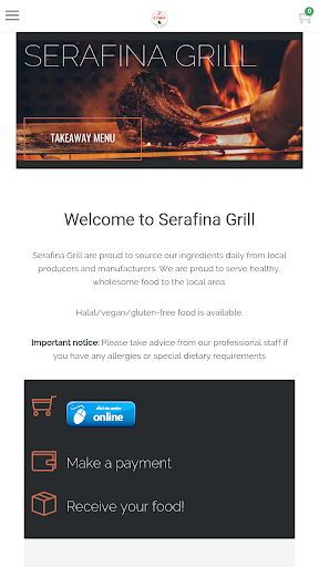 Android application Serafina Grill screenshort