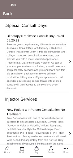 Naficy Rejuvenation Center Screen 2
